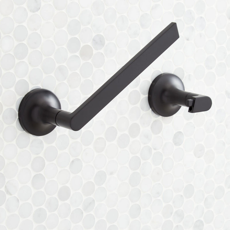 Signature Hardware 466405 Lentz Wall Mounted Pivoting Toilet Paper Holder Matte Black