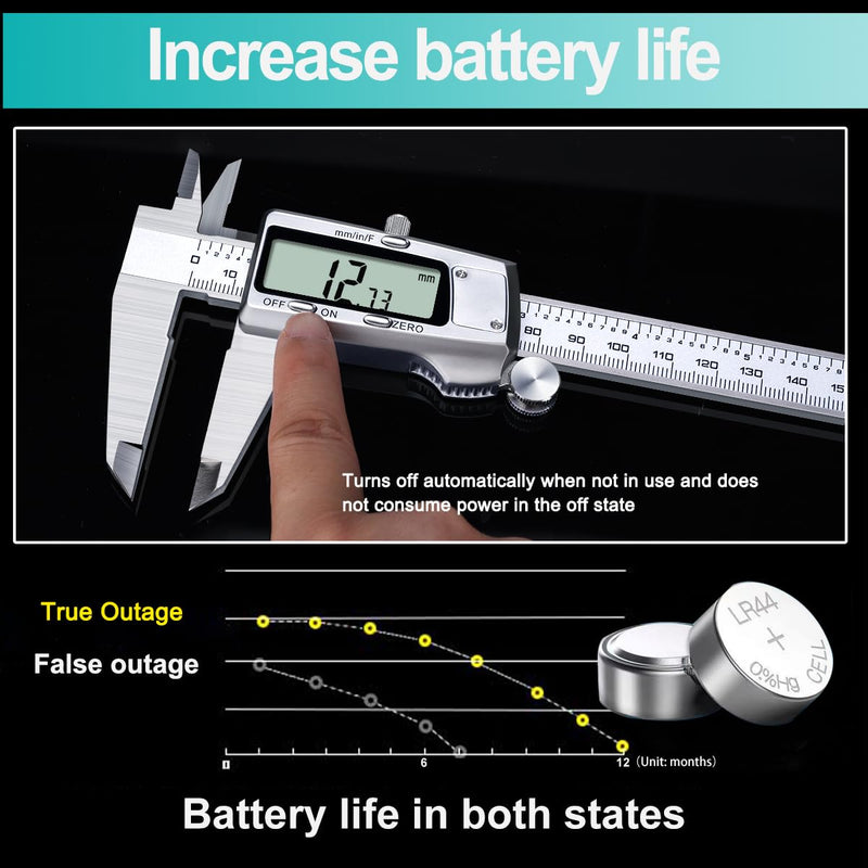 Kynup Digital Caliper 8 inch, Caliper Measuring Tool, Joint Calipers, Vernier Caliper, Stainless Steel, Full Turn Off, Switch from Inch Metric Fraction, Micrometer Digital for Household, DIY(200MM) KY-21S-3