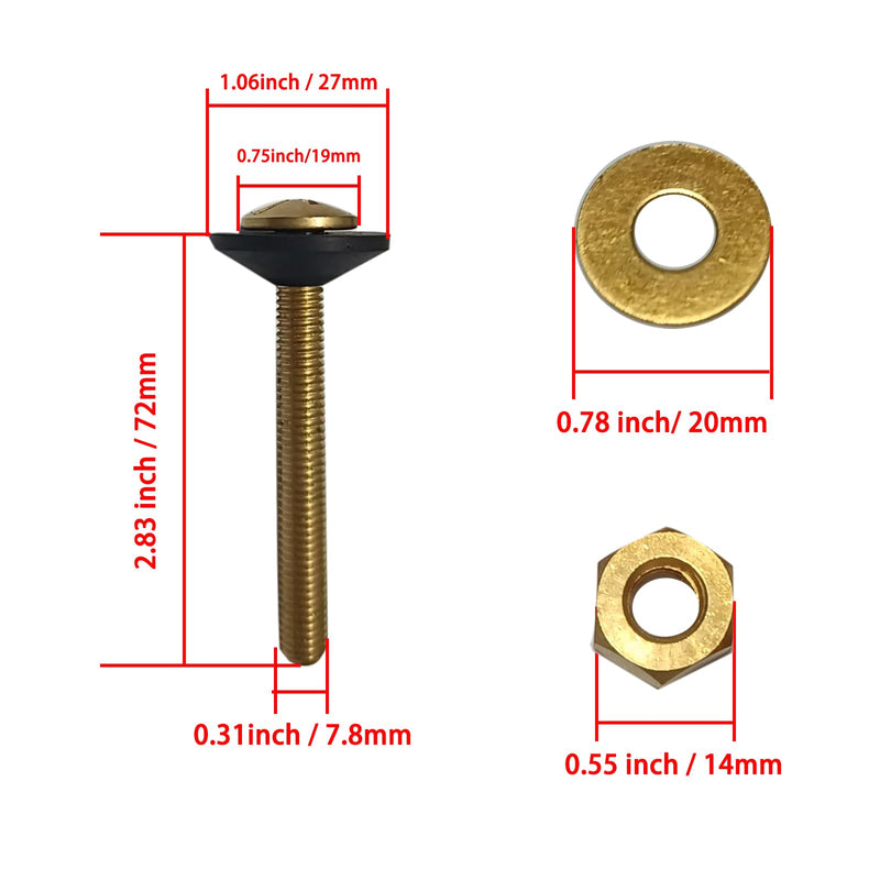 Tank to Bowl Mounting Kit Include Gasket - Compatible with Toto Drake Toilets Two Piece Model, Replacement Part 9BU024E and THU833-A