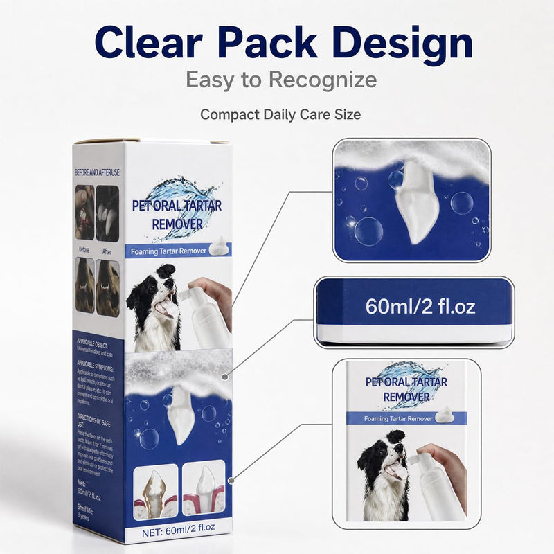 Pet Dental Tartar Remover Spray, Pet Mouth Cleaning Spray for Daily Use, Fresh Breath Grooming Spray for Pets, Convenient No-Brush Formula, 2 Pack