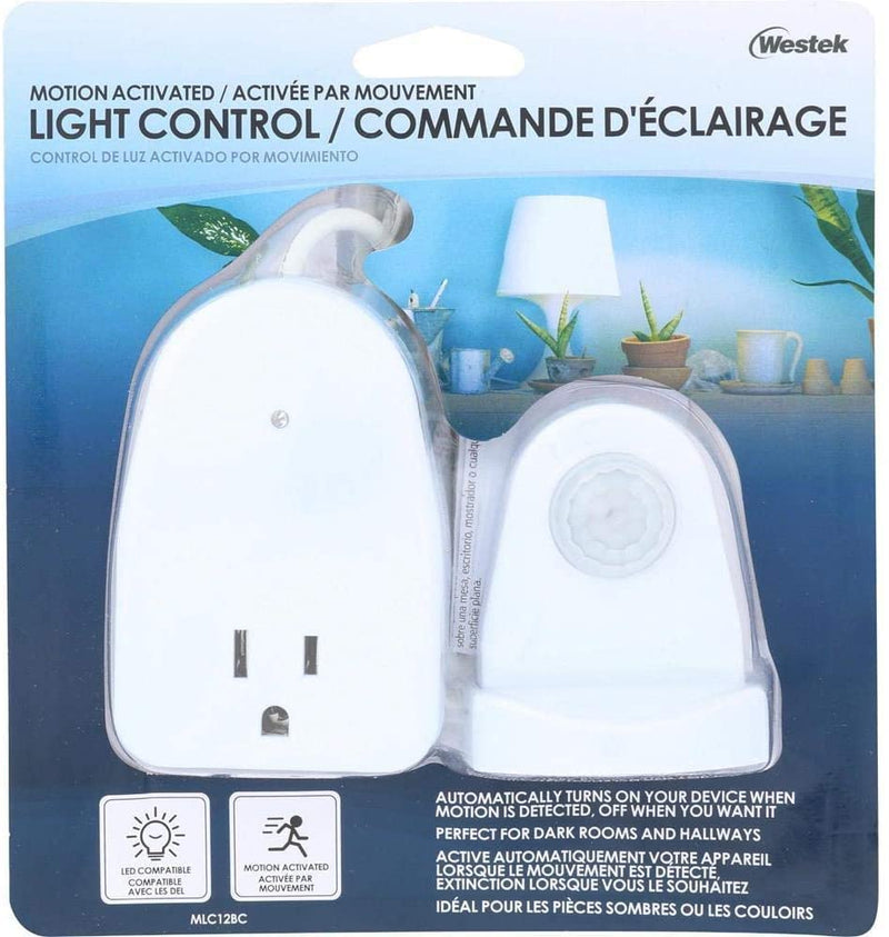Westek MLC12BC-4 Indoor Plug-in Corded Motion Activated Light Control, Single, White 1
