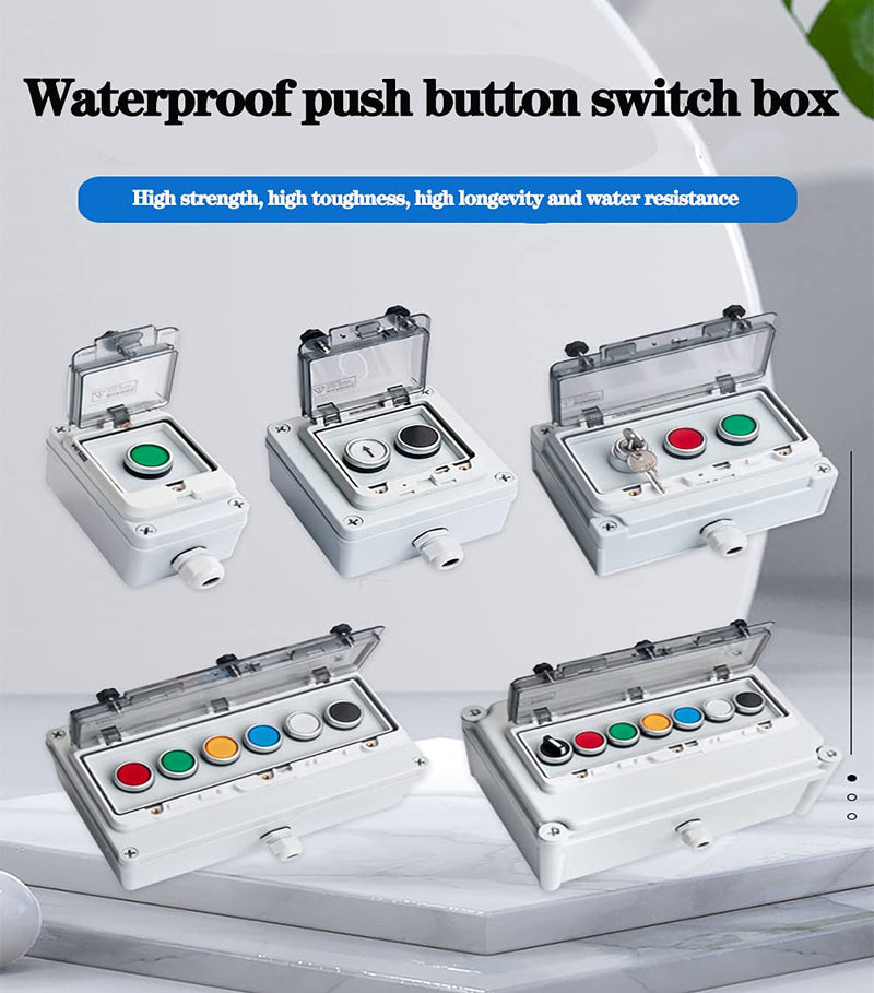 Emergency Stop Button with Box Emergency Stop Switch with Plastic Box e-Stop Button Box Push Button Station Box Red instantaneous switch box