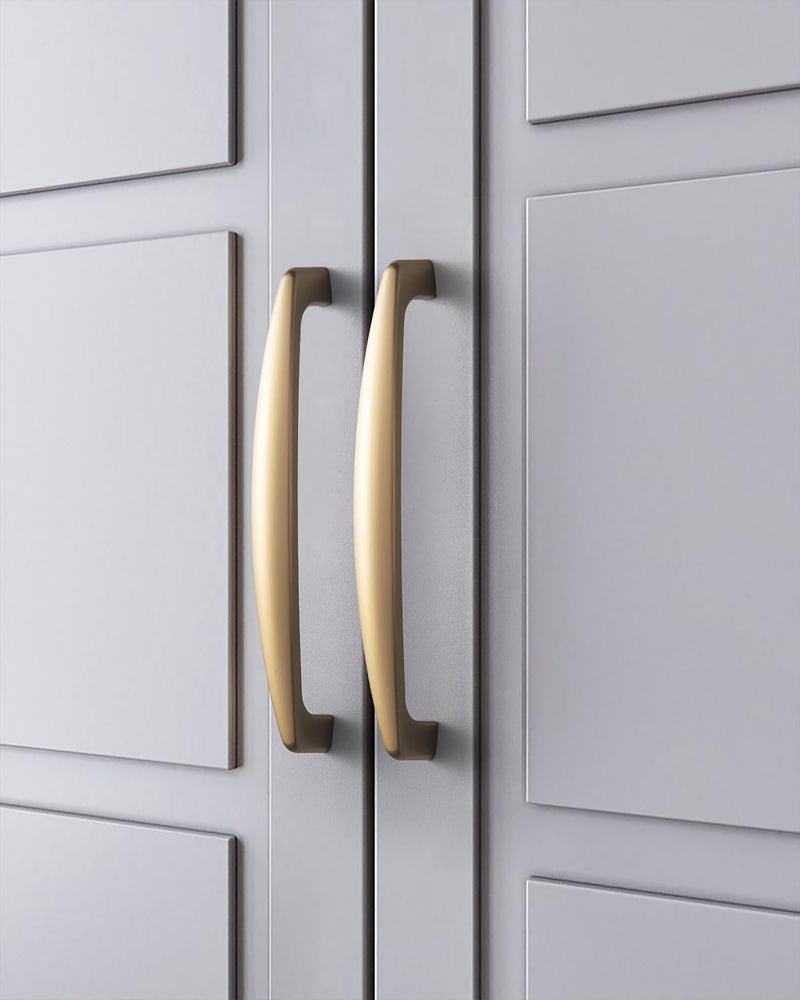 12 Pack Champagne Bronze Cabinet Pulls 3" Hole Center Drawer Pull | 76mm Solid Zinc Alloy Cabinet Handles, Modern Cupboard Hardware, For Dressers, Drawers, Kitchen, Vanity, Furniture, Closet 3'' Center to Center