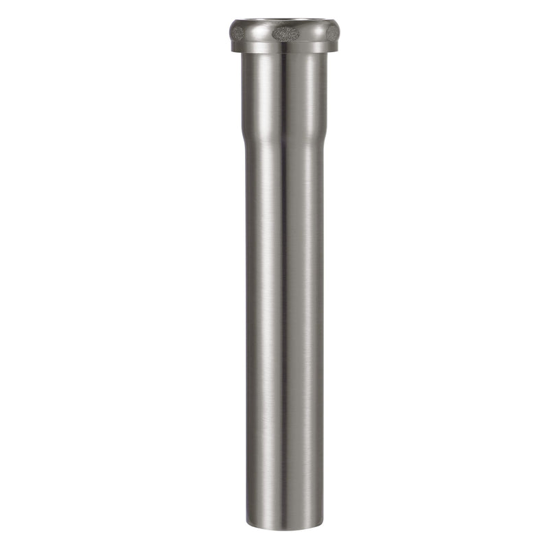 18 Gauge Brass Slip Joint Extension Tube 1-1/4” OD x 8” with Nut and Rubber Washer, P Trap Extension Tube, Sink Drain Tailpiece Tube Extension Heavy Duty, Brushed Nickel