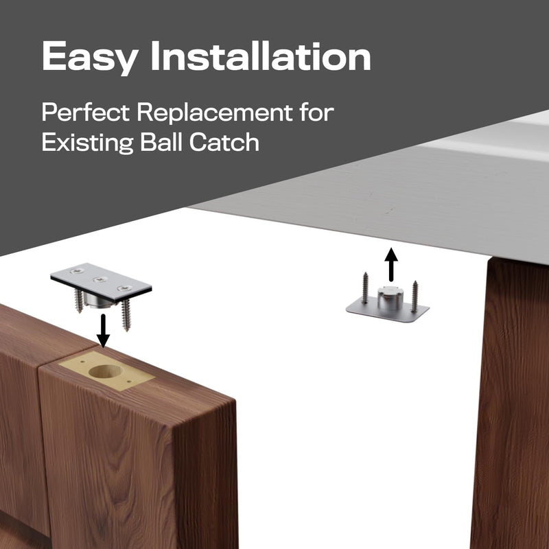 Magnetic Door Catch, Ball Catch Replacement Hardware for Closet or Double Doors, Precision Lock 2-Pack with Foam Pads