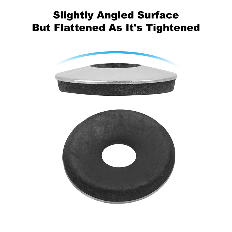 PATIKIL 7/32"x5/8" EPDM Bonded Sealing Washers, 100 Pieces 201 Stainless Steel Bonded Sealing Neoprene Rubber Washers Gasket for Marine Bolt Supply (#12) 7/32"x5/8"