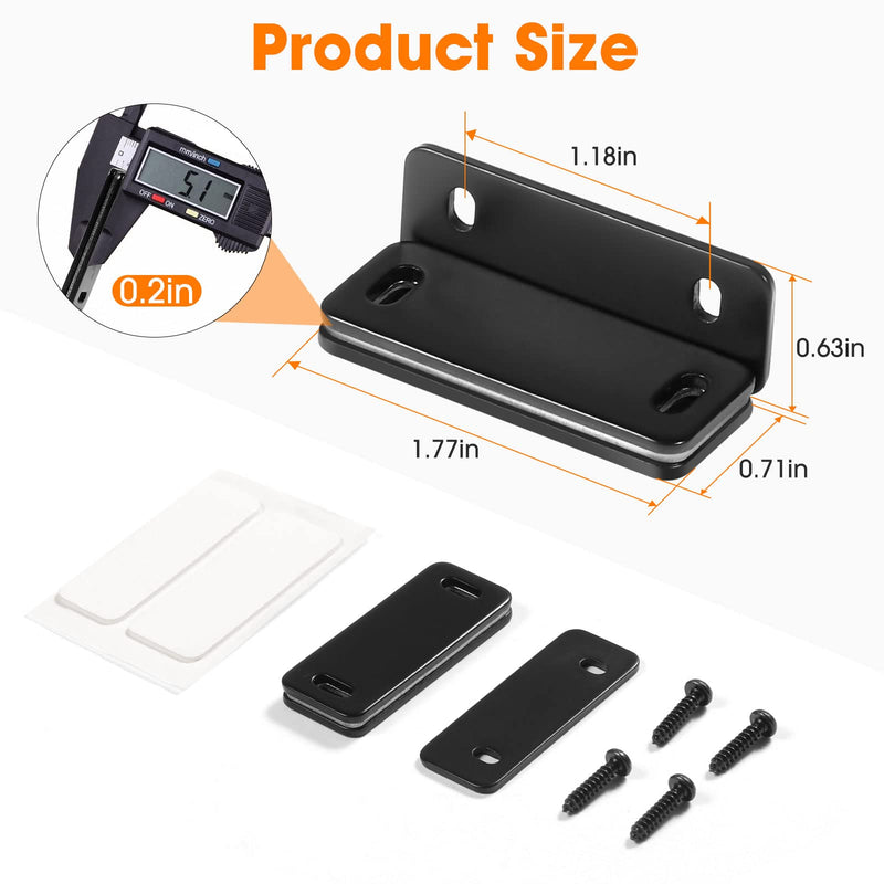 Magnetic Door Catch 4 Pack, Ultra Thin Cabinet Magnets Adhesive for Kitchen Cupboard Wardrobe Closet Cabinet Door Drawer Latch, Utility Magnetic Cabinet Latch No-Gap Design (Black 4PCS) Black 4PCS - NewNest Australia