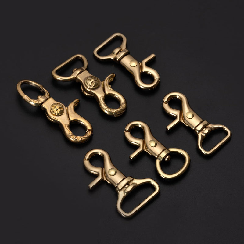 WUTA Solid Brass Trigger Snap Hooks Lobster Clasps Swivel Trigger Snap Hooks for Straps Bags Belting Leathercraft Heavy Duty Clips 5PCS 6# 50*25mm inner