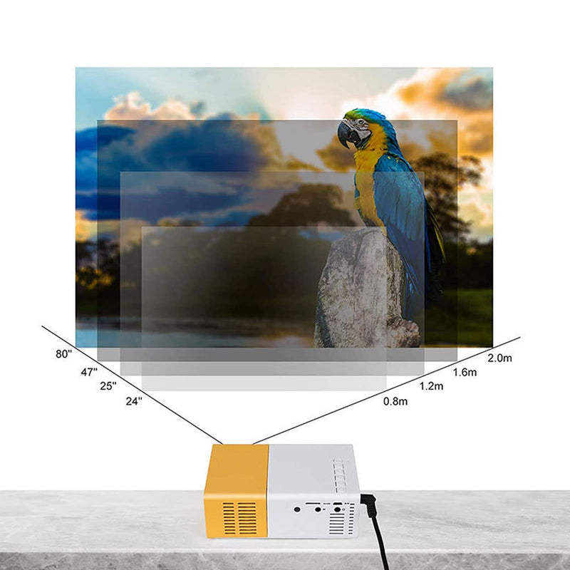 HD Portable Movie Projector with HDMI USB, 60inch Home Theater Support for Smartphone, TV Box, 200 Compact Design for Outdoor Camping and Presentations