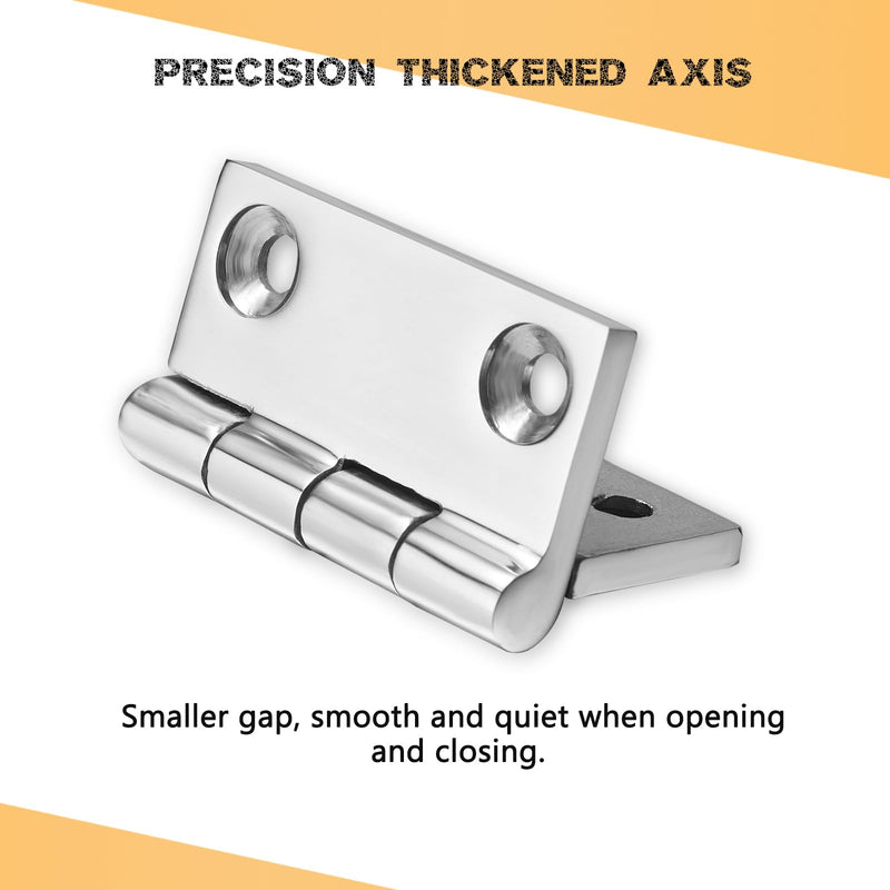 Heavy Duty Marine Boat Hatch Hinges 316 Stainless Steel, 2 x 2 Inch, Sturdy Deck Cabinet Door Hinges with Screws (Pack of 4)