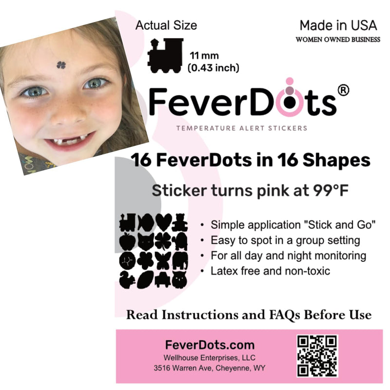 Fever Alert Stickers in Shapes and Hearts (Variety Shapes, 16 Count) Variety Shapes, 16 count