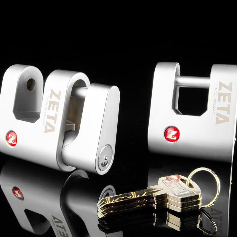 ZETA ZU55 High Security 6-Pin Dimple Slider with Sidebar Cut Pick Resistant Locksport 55mm Width Padlock