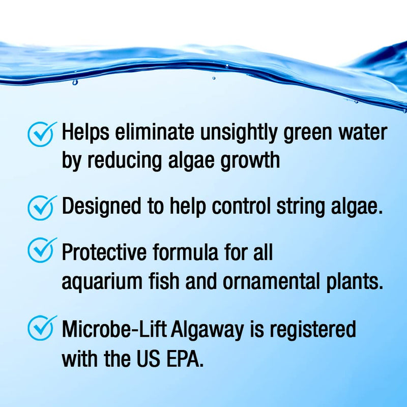 MICROBE-LIFT Algaway 5.4 Algae Remover for Aquariums, Algaecide for Freshwater and Saltwater Tanks, Aquarium Algae Control and Fish Tank Cleaner, Safe for Fish and Plants, 8 Ounces (ALGAA08)