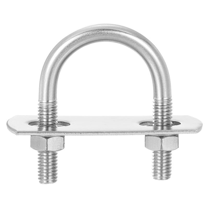 uxcell Round U-Bolts, 6 Sets 27mm(1.06") Inner Width 45mm Length M6 304 Stainless Steel U Clamp Bolt with Nuts and Plates, for Boat Trailer M6 x 25mm Inner Width x 45mm Length