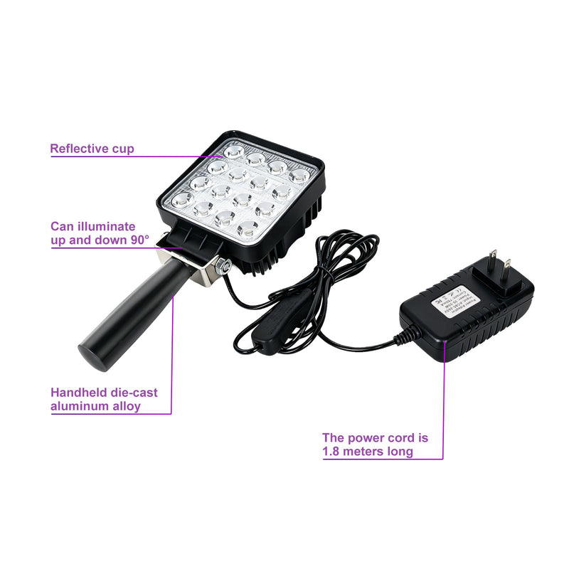 Handheld 300W UV Curing lamp Handle UV lamp, Glue Plate lamp Flaw Detection lamp for Curing Photosensitive Resin lamp 365nm/395nm/405nm UV Light for Curing(32W 365nm) 32W 365nm