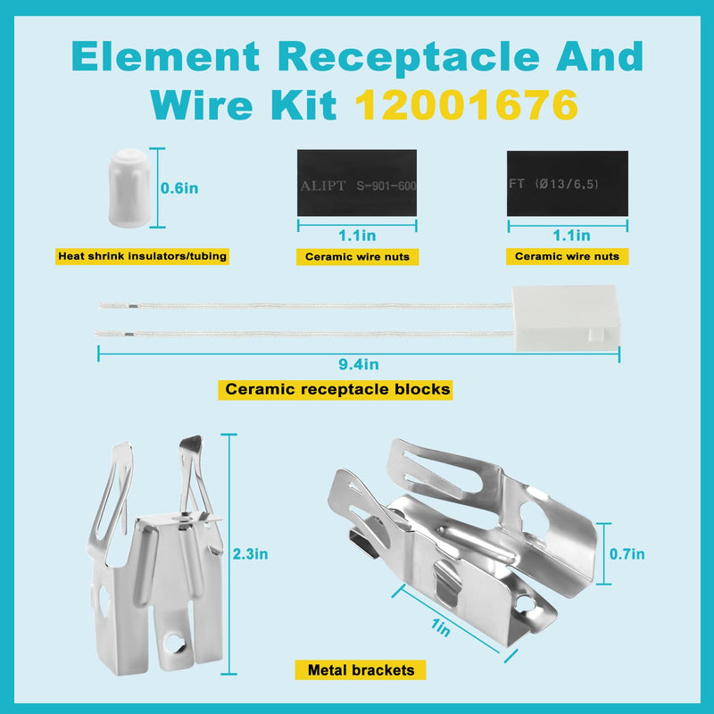 4 Pack 12001676 Surface Burner Terminal Receptacle Block Kit Compatible with Ken.More May.tag, Replacement Part Numbers 0R01500199, 0R01500299, 12001676, 14001102, 4381831 - by AMI PARTS - NewNest Australia