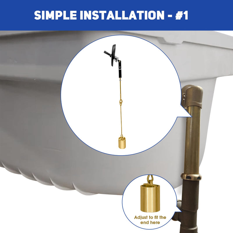 Tub Drain Linkage Assembly with Trip Lever, Bathtub Overflow Stopper Switch Hardware, Bathroom Trim Kit Cover Replacement (Two-Hole Faceplate + Strainer)