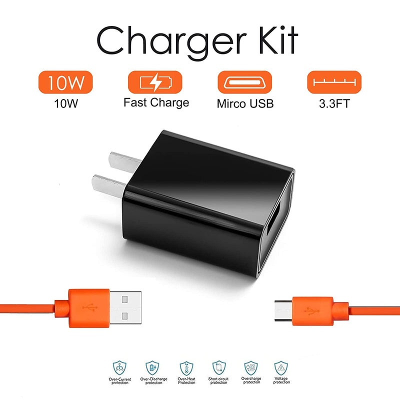 Replacement Fast Wall Charger Charging Cable Power Cord Wire Compatible for Ring Enabled Video Doorbell (2020 Release) 2/3/3 Plus/4, Doorbell Pro/Plus & Camera Doorbell Battery Charging Cable (Orange)
