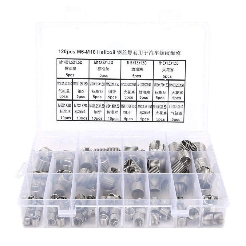 Thread Repair Tool, 300 Pcsset M6- Stainless Steel Metric Thread Repair Insert Kit Hardware Parts for Car Thread Repair, Tapping Inserts