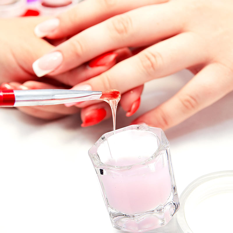 JMU 12 Pck Dental Dappen Dishes, Glass Dappen Dishes for Acrylic Nails Glass Crystal Cups Nails, 1.3" x 1.33", 4 Colors