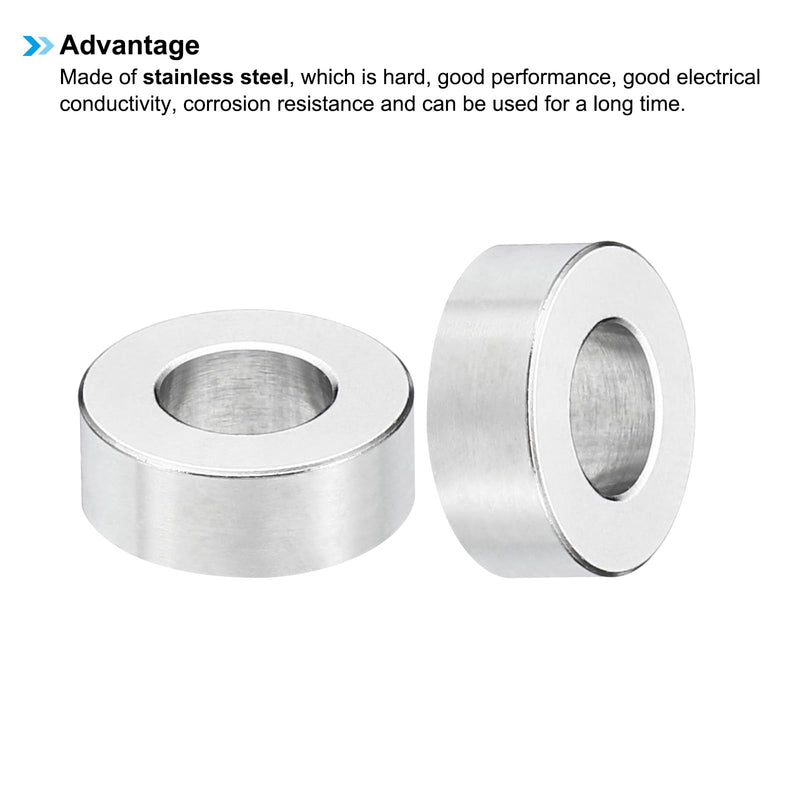 PATIKIL M8 Stainless Steel Spacers, 5Pcs Metal Spacer Stainless Steel 8.2mm ID x 16mm OD x 6mm L Stainless Steel Spacer Screw Standoff for 5/16" or M8 Screw