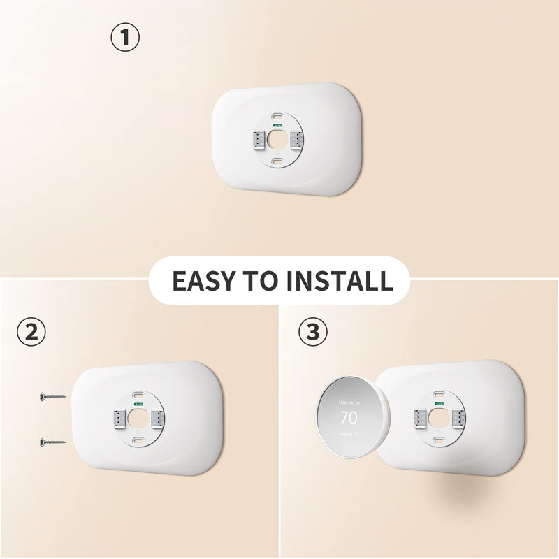 Compatible with Google Nest Thermostat 2020 Wall Plate Cover - Petrichor Nest Thermostat Trim Kit, Made for Google Nest Thermostat 2020, Cover Imperfections Easy to Install - Snow White