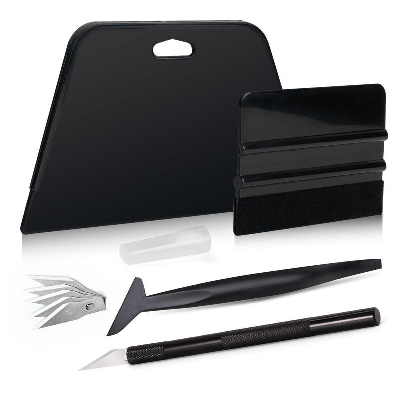 NEWISHTOOL Wallpaper Smoothing Tool Kit, Wallpaper Tools for Applying Peel and Stick Contact Paper Vinyl Film, Includes Big Smoothing Squeegee, Felt Scraper, Edge Tucking Stick, Craft Knife & Blades Set-01
