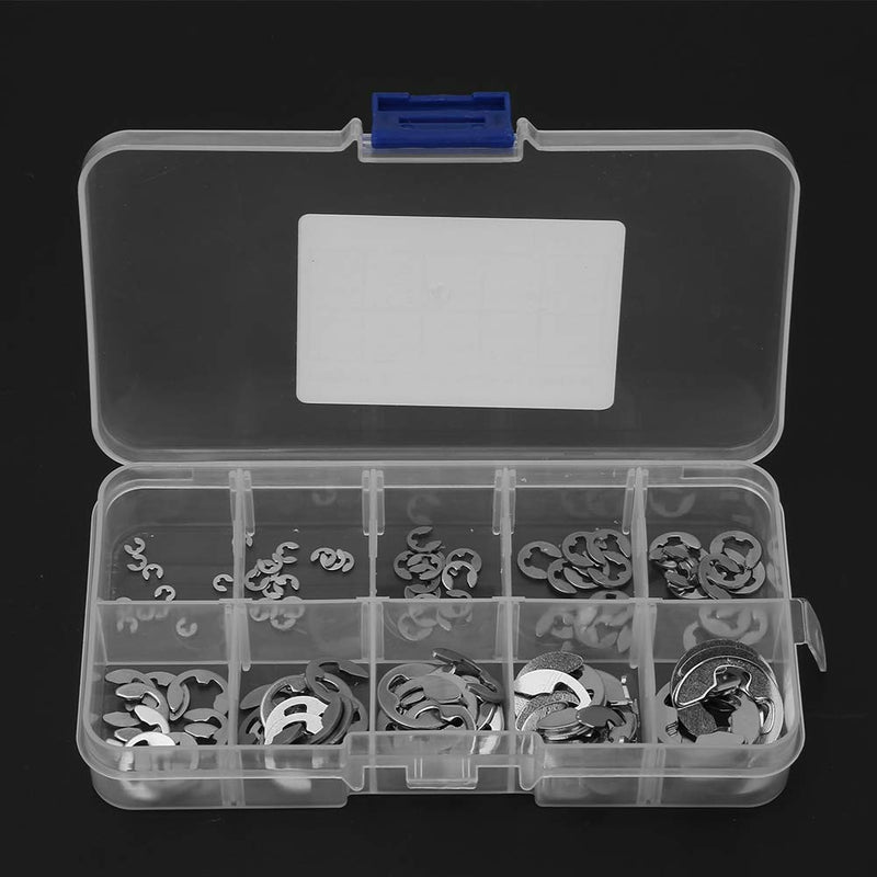 EClip Retaining Washers, 304 Stainless Steel Resistance and Oil Resistance Silver Circlip Kit for Shaft Groove of Machine