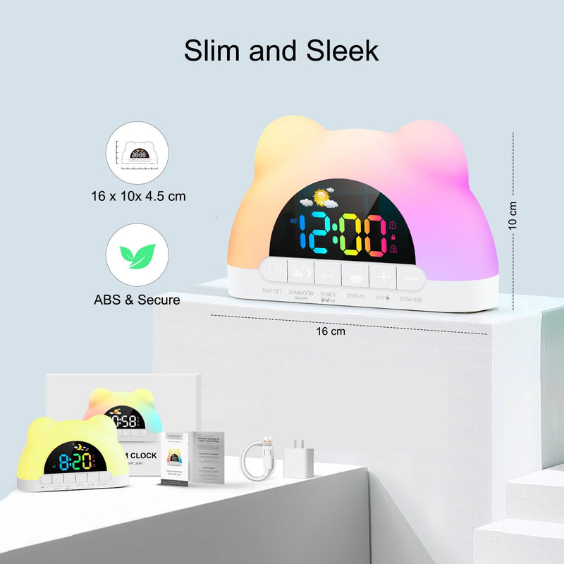 Alarm Clock for Kids, Ok to Wake Clock with Green Light Red Light, Children's Sleep Trainer,10 Ringtones,3 Brightness, Dual Alarms, Digital Alarm Clock for Adults Boy Girl Toddler Bedroom