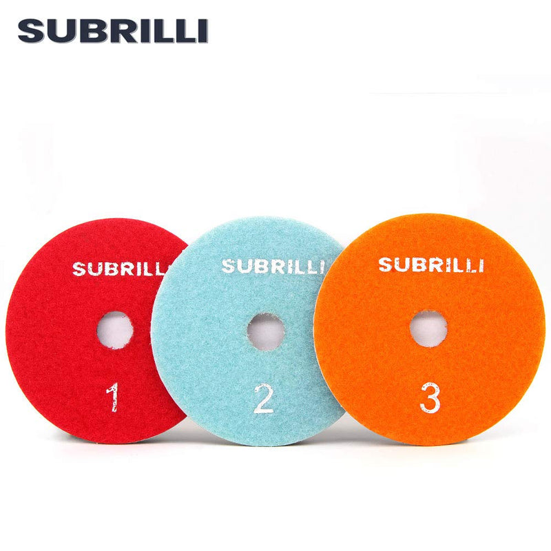 Wet Dry 3 Step Diamond Polishing Pads 4-inch for Granite Marble Quartz Concrete 3-pcs/Lot
