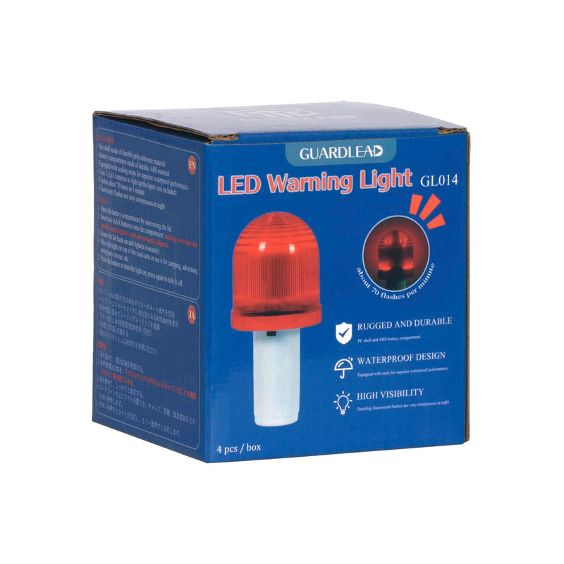 4-Pack LED Traffic Cone Lights - Emergency Flashing Warning Light for Collapsible Cones, 360-Degree LED Barricade Lights for Traffic Safety and Emergencies