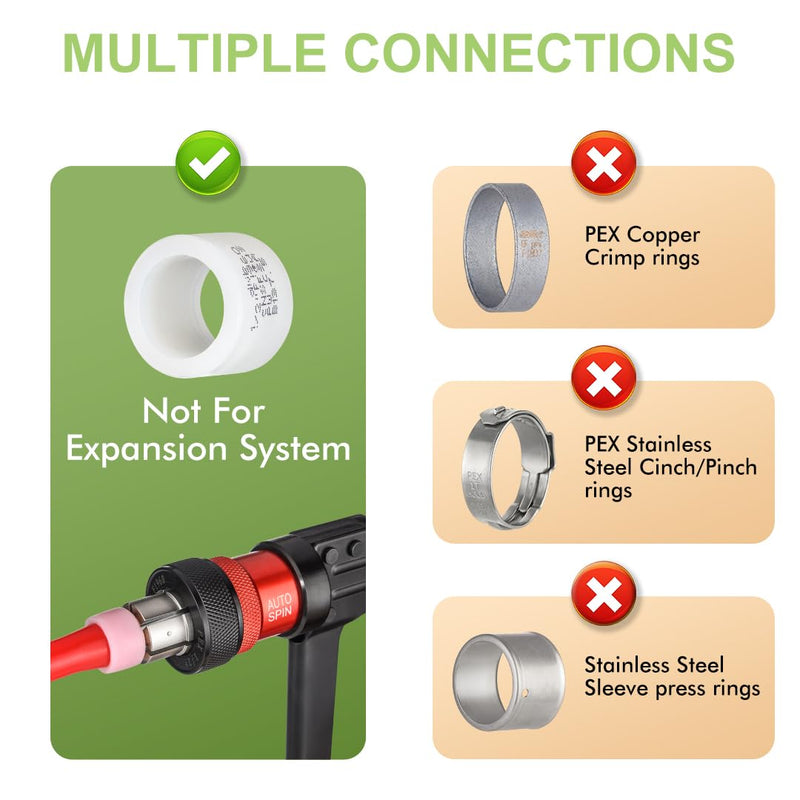 15 Pack 1/2" Pex-A Expansion Fittings Set, 5 Each Elbow Tee Coupling Heavy Duty Brass PEX-A Fittings for For Pipe-A pipe connection, NSF/ANSI 61 NSF 372 Certificate, ASTM F1960 Certified 1/2" Pex-A Coupling,Elbow,Tee (Each 5 Piece)