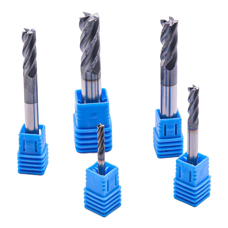 BestParts High Performance 5Pcs Solid Carbide End Mills Set 1/8", 3/16", 1/4", 5/16", 3/8" - AlTiN Coated, 4 Flute, 35 Degree Helix, End Mill Bit Set, CNC Router Bit
