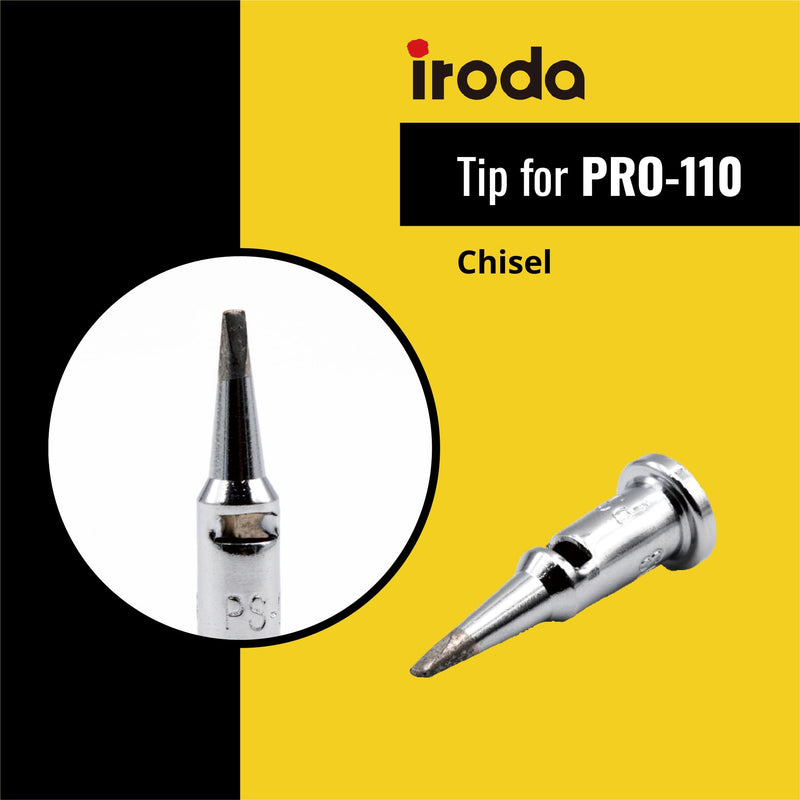 Iroda Solderpro 110 Spare Soldering Tips Set For Butane Soldering Iron Includes Conical, Chisel, Hot Cutter