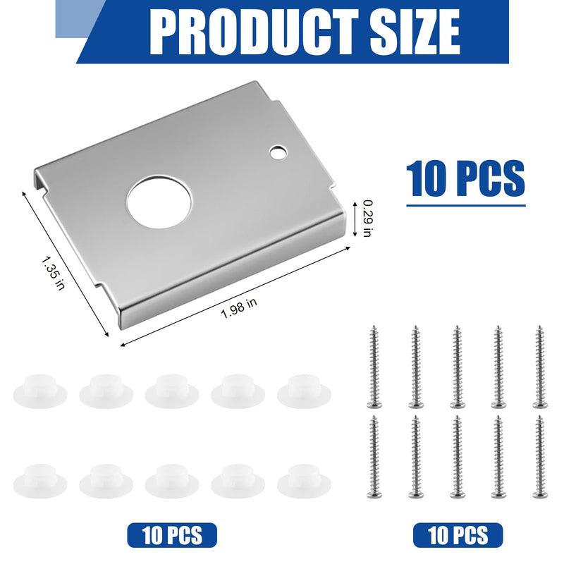 10 Pcs Bi-fold Door Repair Kit, Stainless Steel Bracket & Screws for 1-3/8" Wood Doors - Fixes Top/Bottom Splits, Fits 7/16" Pivot, Restores Smooth Operation