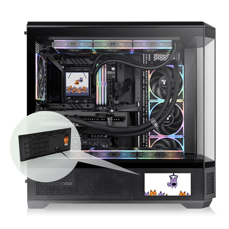 Thermaltake View 600 TG 6.0 Inch LCD Screen Panel Kit; LCD and Panel; 1480x720p; TTRGBPlus 3.0 Supported; Type-C to USB (9-Pin);