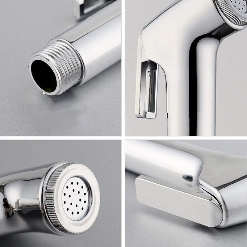 Plastic Handheld Bidet Sprayer Kit – Explosion-Proof Hose, High-Pressure Attachment for Pet Bathing & Diaper Rinsing light sliver