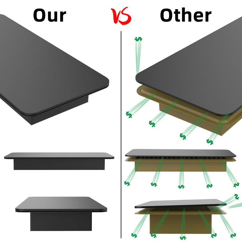 Magnetic Vent Covers (4-Pack) for Complete Sealing of Residential Standard Floor Vent Covers 5.5" X 12" for Floor Wall and Ceiling Vent Covers RV Residential HVAC and Air Conditioning Vents Black 4 PCS Magnetic Vent Cover 5.5X12