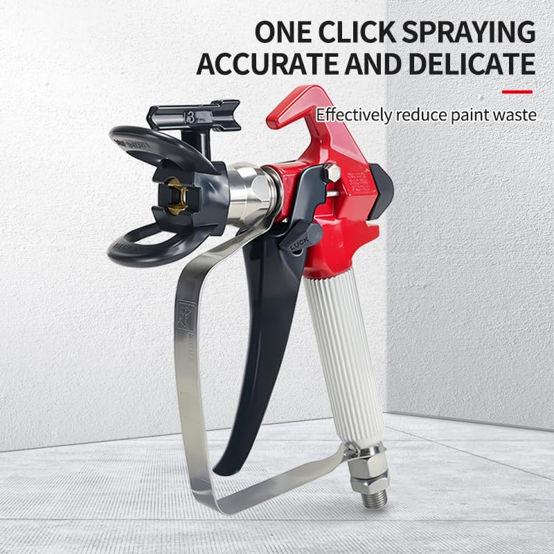 Airless Paint Spray Gun High Pressure 3600 PSI with Reversible 517 Nozzle Tip Guard Swivel Joint for Airless Paint Sprayers ZT-G31