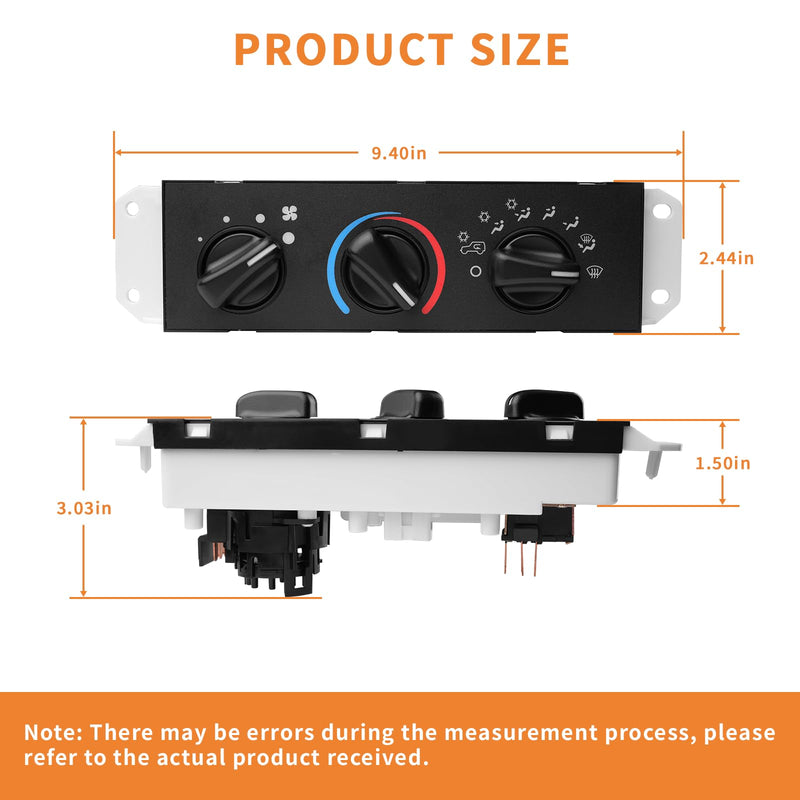 55037473AB HVAC A/C Heater Control Panel Switch Replacement for Jeep Wrangler TJ 1999 2000 2001 2002 2003 2004 with Blower Motor Switch Replace HS-373, BL101