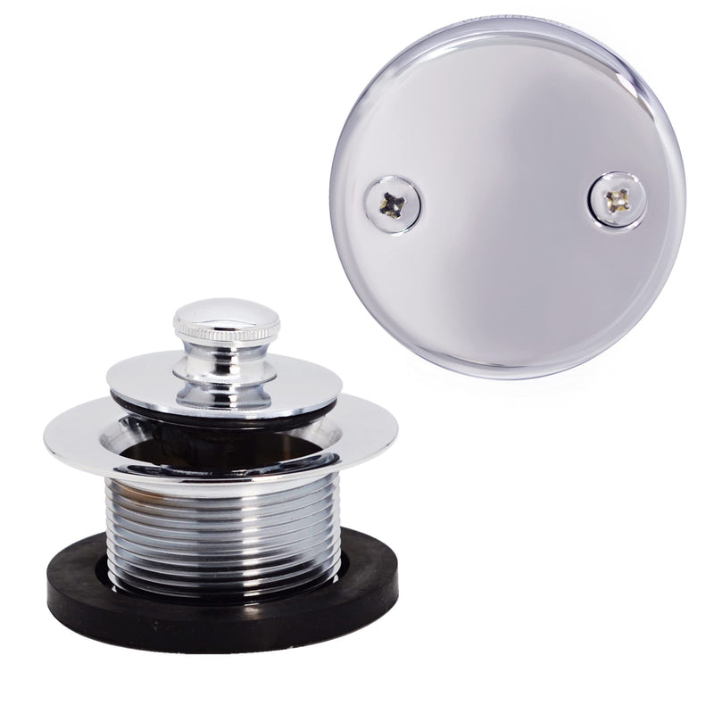 Westbrass Y594244CP White Tubular Twist & Close Bath Waste and Overflow Assembly, Polished Chrome 1 Pack