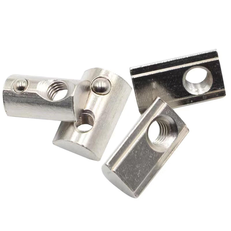 4040 Series M6 T Slot Half Round Nuts Roll-in Spring Ball Loaded Elastic Nuts Carbon Steel for European Standard 4040 Series Aluminum Extrusion Profile Rail with 8mm Slot for 3D Printer(M6,10 Pcs) 40-M6(10 Pcs）