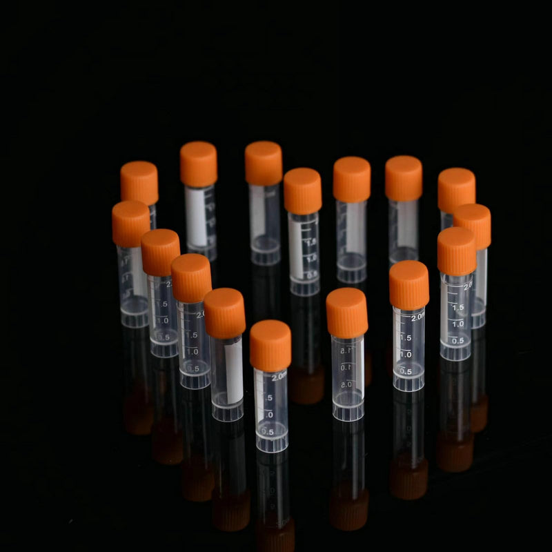 Cryogenic Vials 2ml - Cryo Tubes with Screw Caps - Self Standing Cryogenic Vial (2ml-Orange/(500pcs)) 2ml-Orange/(500pcs)