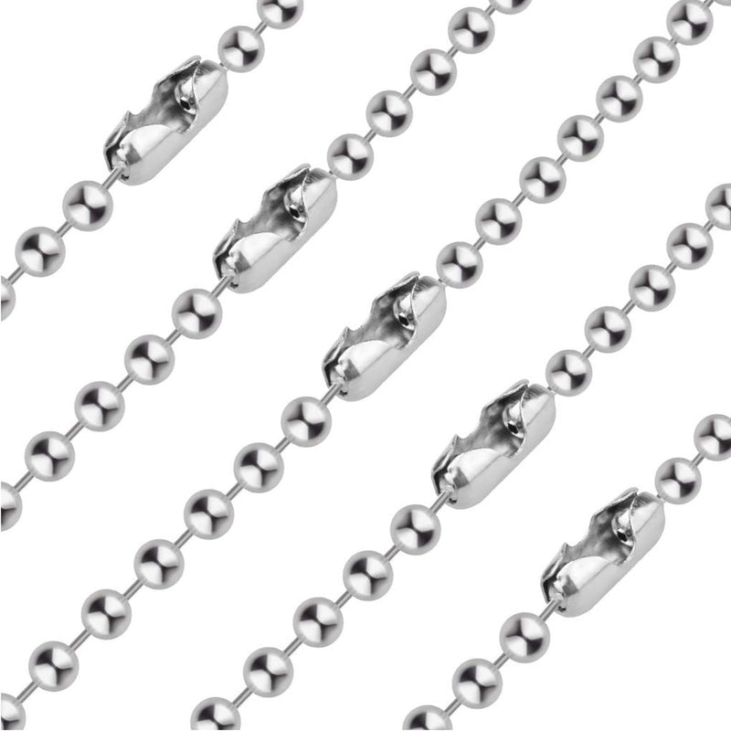 Ceiling Fan Pull Chain Metal Fan pull chain extension, ceiling fan chain connector,Diameter 3.2mm 6.5 Feet Long with 6 PCS Connector (Silver) Extension (Silver)