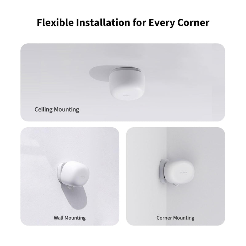Aqara Presence Sensor FP1E Zigbee 3.0, Requires Aqara HUB, mmWave Radar Wired Motion Sensor, AI Spatial Learning, Supports HomeKit, Alexa, Google Home, SmartThings, Matter Over Bridge - NewNest Australia