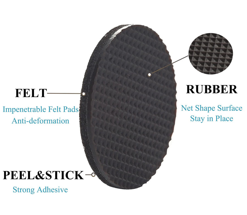 Non Slip Furniture Pads - Round, Square, Rectangle, Furnigear Premium 129 Pieces Furniture Grippers Chair Leg Pads Self Adhesive Rubber Chair Feet- Anti Scratches Furniture Pads for Hardwood Floors Mix 129pcs-Round, Square, Rectangle