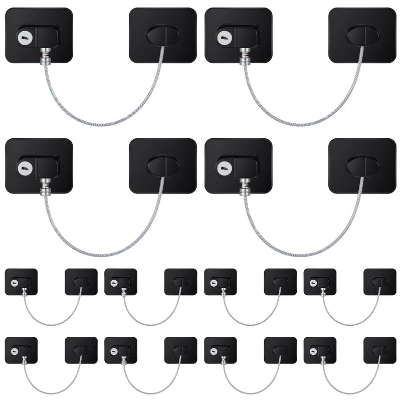 12 Pack Refrigerator Lock with Keys Heavy Duty Fridge Locks Child Safety Cabinet Locks Adhesive Baby Lock for Kitchen Drawer File Furniture Appliance Closet Window Door