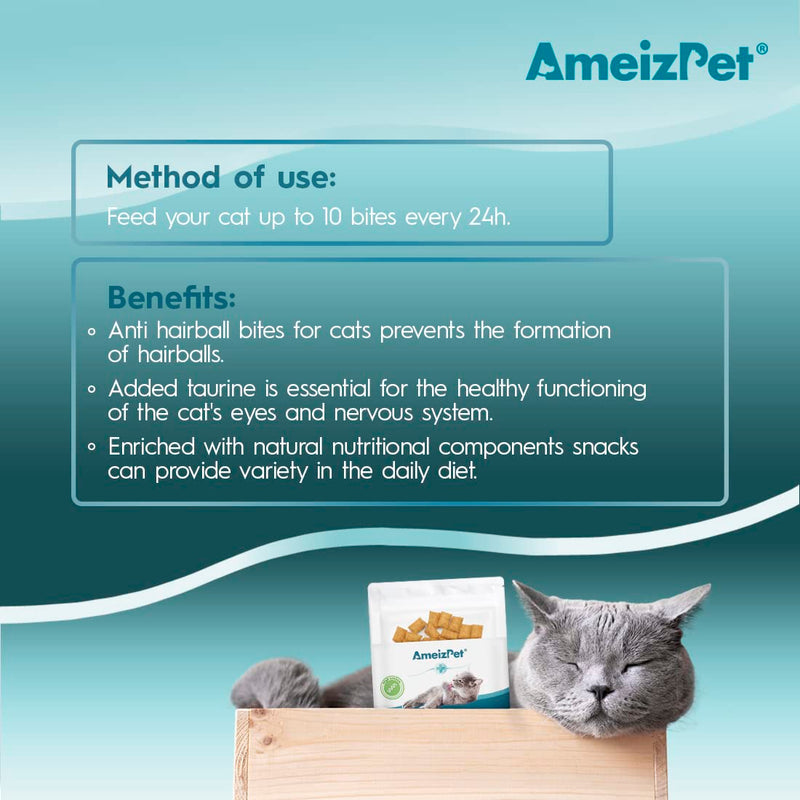 AmeizPet Anti Hairball Treats, Hairball Remedy for Cats, Cat Biscuits Hairballs Treatment - Crunchy Hairballs Cat Biscuits, 2.82 oz (80 g)