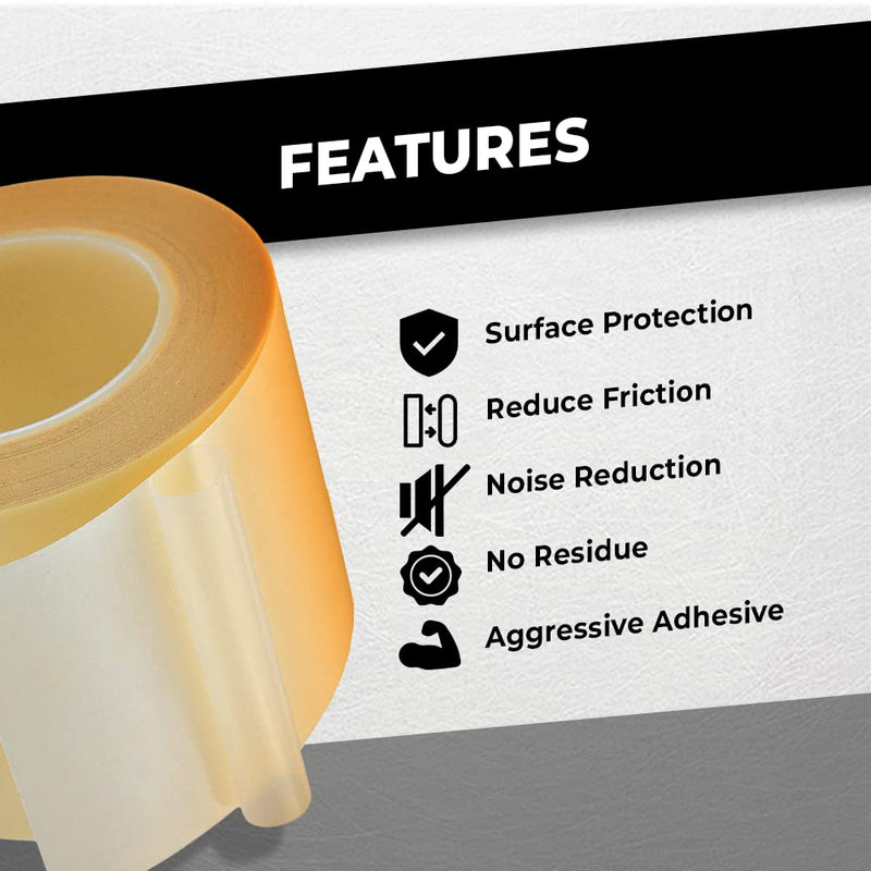 WOD SPT7A UHMW Polyethylene Transparent Film Slick Tape, 1/2 inch. x 36 yd. Aggressive Adhesive - Ideal For Squeak Reduction, Drawers, and Bearings 1/2 in. 36 Yards