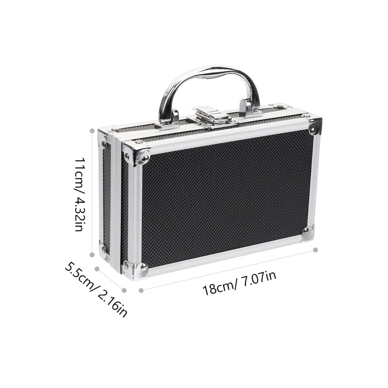 7-Inch Mini Aluminum Briefcase Hard Shell Metal Tool Box with EVA Foam Shockproof Storage Case for Precision Instruments Valuables
